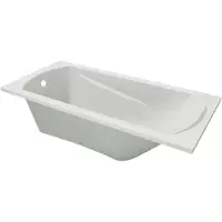 Linie Tessa Mini eenpersoons inbouwbad 140 x 70 cm acryl Glanzend Wit