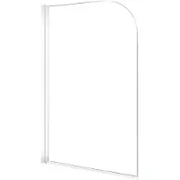 Linie Palma enkele badwand 80 cm helder glas mat wit profiel