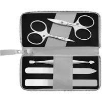 Zwilling Manicure- en pedicureset 5-delig met combi-nagelschaar, vegan, grijze Nagelverzorgingsset 1 st