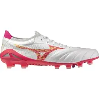 Mizuno Morelia Neo IV Beta Elite Gras Voetbalschoenen (FG) Wit Roze Oranje