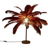Kare Design tafellamp Feather Palm, rood, Woon-/ Eetkamer, metaal, Design, tafellamp