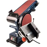 Ferm Tafelbandschuurmachine - BGM1022 - 1450 Toeren - 350W - 2m Kabel - Verstelbare Schuurband & Werktafel - 45 x 25 x 28cm