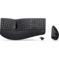 Perixx Periduo 605 - Draadloos ergonomisch toetsenbord + Muis - Gesplitst design - 4 richting scrollwiel - verstelbare polssteun - QWERTY/US