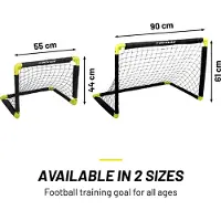 Dunlop Voetbaldoel - Voetbalgoal 50 x 44 x 44 cm - Voetbal Goal Opvouwbaar - Makkelijk op te Bergen - Voetbal Training Doel voor Kinderen en Volwassenen - Kunststof - Zwart/ Geel