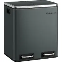 Songmics Vuilnisbak voor in de keuken, Rookgrijs