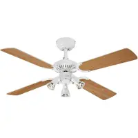 WESTINGHOUSE Princess Euro-ventilator, 3-lamps - , Princess Euro, Wit, Woonkamer, Hout, Modern