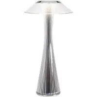 Kartell Outdoor Space - LED tafellamp met accu, chroom / zilver, Kunststof, Design