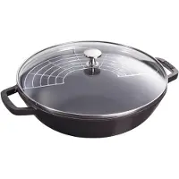 Staub Wok met glazen deksel 30 cm - zwart 4,4 l
