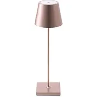 Sigor LED-acculamp Nuindie, USB-C, roségoud, IP54, dimbaar, messing / goud, Woon-/ Eetkamer, Aluminium, Modern