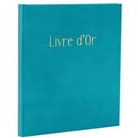 Exacompta gastenboek Skandi turquoise 21x19 cm, fluwelen kaft, 140 pagina's Clairefontaine, gouden rand, doos