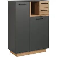 Ebuy24 Multifunctionele kast Synnax | 80 x 40 x 113 cm | Anthracite Oak