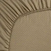Pip studio Hoeslaken Twinkle Star Fitted Sheet Geel Kaki (Percal)-180 x 200 cm