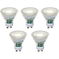 LUEDD Set van 5 GU10 50mm dimbare LED lampen helder 2.5W 450 lm 4000K