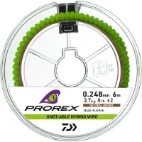 Prorex Daiwa Hybr. Draad, knoopbaar, 6 meter, 5,4 kg, 0,300 mm, bruin, staalkoppel