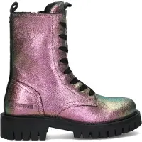 Vingino leren veterboots metallic roze Meisjes Leer Effen - maat 36