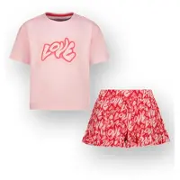 Vingino shortama roze Meisjes Stretchkatoen Ronde hals All over print - maat 146/152