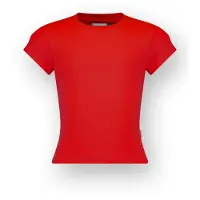 Vingino T-shirt Icon-Crop rib tee Meisje Rood 92