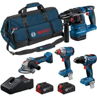 Bosch ACCUTOOLKIT COMBISET 18V GSR+GDX+GBH+GWS+2x5+1xEXBA5.5+1 (gereedschapset)