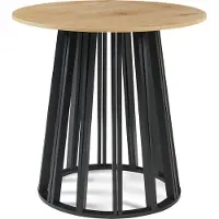 En.casa Eettafel Lensuu rond zwart en eikenkleurig 80x76 cm []
