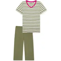 Schiesser Pyjama ' Casual Essentials ' kaki / offwhite