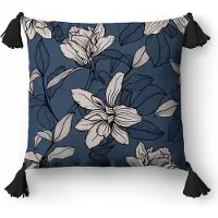 Home Collection Detexpol Sierkussens 45x45cm Blauw met Bloemen