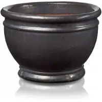 Polnix Geglazuurde Pot 35x26 cm Grafiet - Vorstbestendig