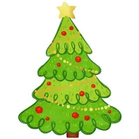PartyPal 10 kerstservetten in de vorm van een kerstboom, 31x23 cm