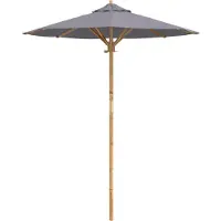 vidaXL Tuinparasol Ø 180 x 230 cm Bamboe Rond Donkergrijs