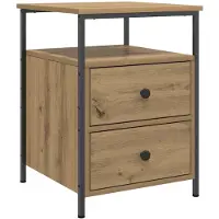 vidaXL Nachtkastje 44x45x60 cm bewerkt hout artisanaal eikenkleurig