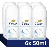 Dove - Anti-Transpirant Deodorant Roller - Classic Fresh - 6 x 50 ml