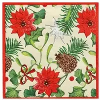 Papstar 12x 50 Servetten 3-laags 1/4 vouw 25 cm x 25 cm Winterly