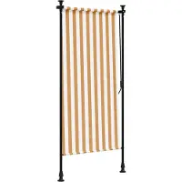 vidaXL Rolgordijn voor buiten 100x270 cm stof en staal oranje en wit