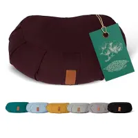#DoYourYoga - Yoga kussen - »Ganesh« - halve maan meditatiekussen met bio-organische boekweit schalen vulling - 45x30x14 cm - aardebruin