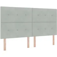 vidaXL LED Hoofdbord Lichtgrijs 180 cm Fluweel