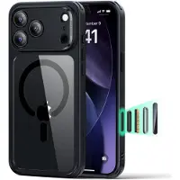 ESR Hoesje Geschikt voor iPhone 17 Pro Max - Classic Hybrid HaloLock - Compatibel met MagSafe / Qi2 - Back Cover met Magneet - Camera Control - Transparant Zwart