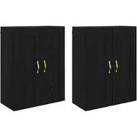 vidaXL Wandkast 2 st Zwart Eiken 69,5 x 34 x 90 cm Bewerkt hout