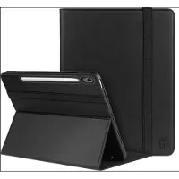 Rosso Element Hoes Geschikt voor Samsung Galaxy Tab S10 FE Plus | Book Case | Volledige bescherming | Elastische band | Sleep/Wake functie | Met Penhouder | Verstelbare standaard | Zwart