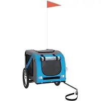 vidaXL Hondenfietstrailer oxford stof en ijzer blauw en grijs