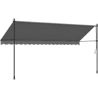 vidaXL Luifel uittrekbaar 400x150 cm stof en staal antracietkleurig