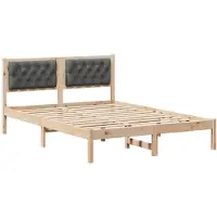 vidaXL Bedframe Donkergrijs 150 x 200 cm Massief grenenhout