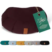 #DoYourYoga - Yoga kussen - »Ganesh« - halve maan meditatiekussen met bio-organische Spelt vulling - 45x30x14 cm - aardebruin