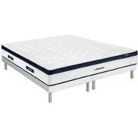 Vente-unique Set 180 x 200 cm bedbodem in stof + pocketvering matras 5 zones en verkoelende tijk van 28 cm dik - KOROVOU van YSMÉE