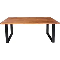 Riess Massief houten eettafel IRON CRAFT 200cm naturel zwarte Sheesham steenafwerking Industrieel Design - 39870