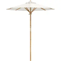 vidaXL Tuinparasol Ø 180 x 230 cm Bamboe Rond Crèmewit