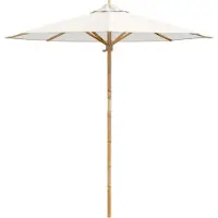 vidaXL Tuinparasol Ø 217 x 230 cm Bamboe Rond Crèmewit