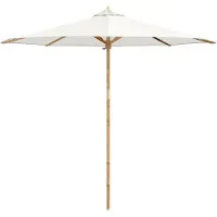 vidaXL Tuinparasol Ø 270 x 260 cm Bamboe Rond Crèmewit