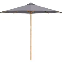 vidaXL Tuinparasol Ø 270 x 260 cm Bamboe Rond Donkergrijs