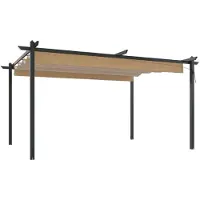 Syfax Tuinprieel met uittrekbaar dak 4x3 m taupe