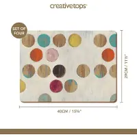Creative Tops Pak Van 4 Grote Ronde Retro Placemats Van Premiumkwaliteit