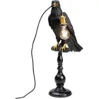 Kare Tafellamp Animal Sitting Crow, zwart, Woon-/ Eetkamer, Kunststof, Tafellamp